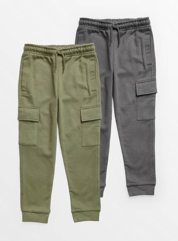 Khaki & Charcoal Cargo Joggers 2 Pack  6 years